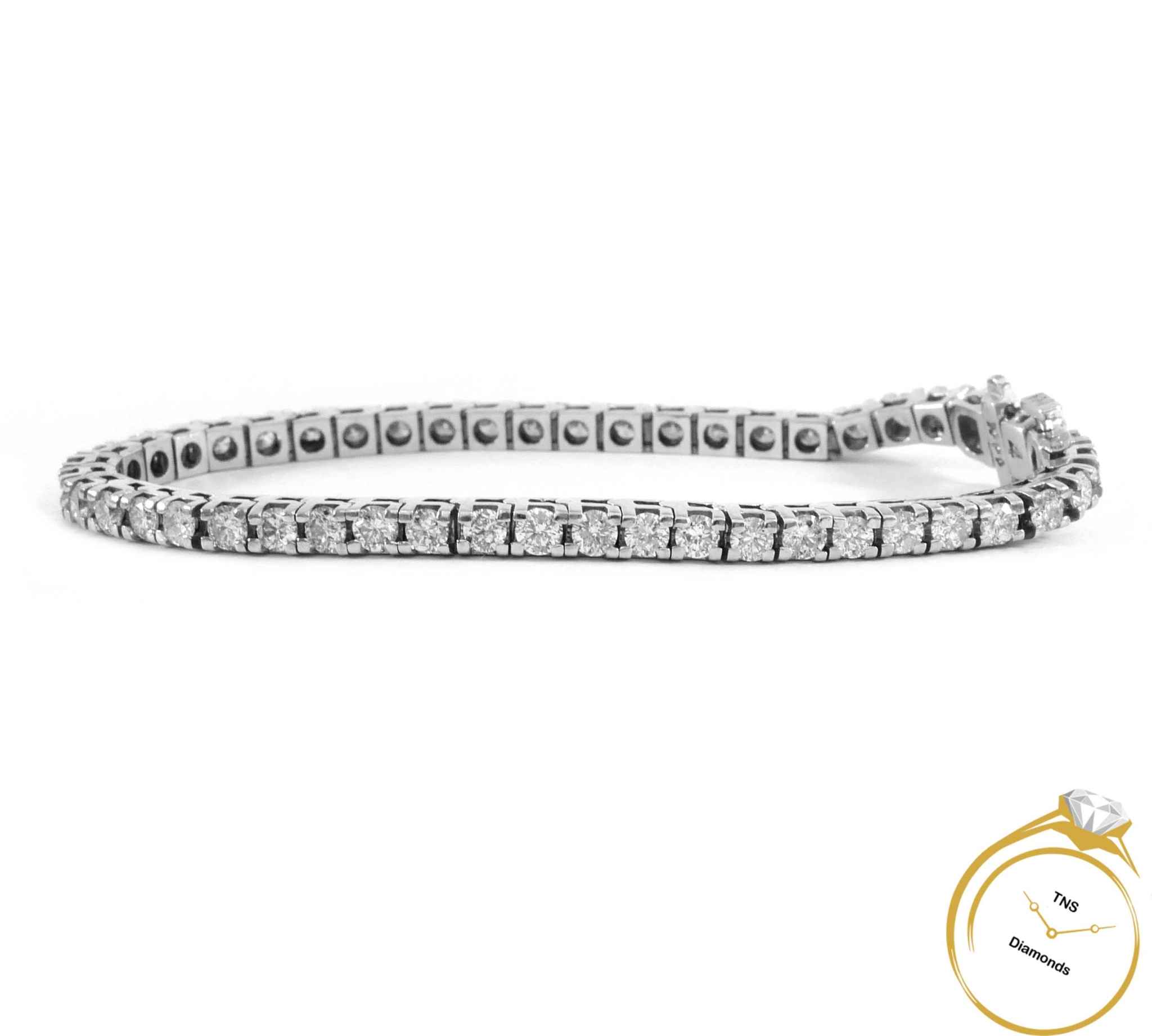 Women S Diamond 5ct 14k White Gold Tennis Bracelet 6 5 TNS Diamonds