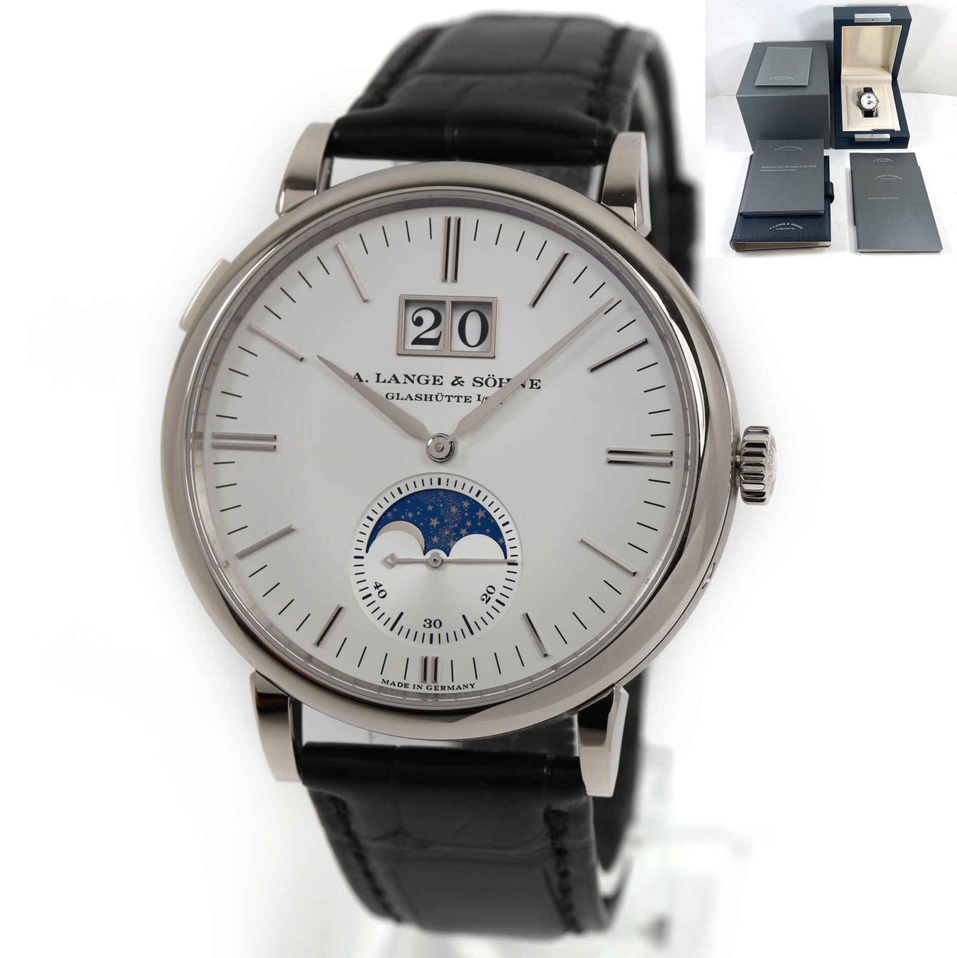 A Lange Sohne Saxonia Moonphase Mm K White Gold