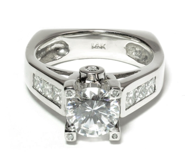 Princess Channel Diamond Prong Tip Engagement