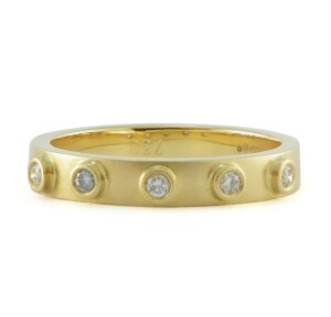 18k-Yellow-Gold-Ring-Round-Diamond-20ct-TW-Size-8-Unisex-SIH-Bezel-Set-172745558258