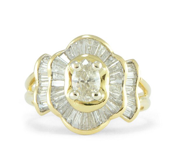 24-Carat-Ballerina-Baguette-Diamond-Engagement-Ring-18k-Yellow-Gold-SZ-7-172745558181