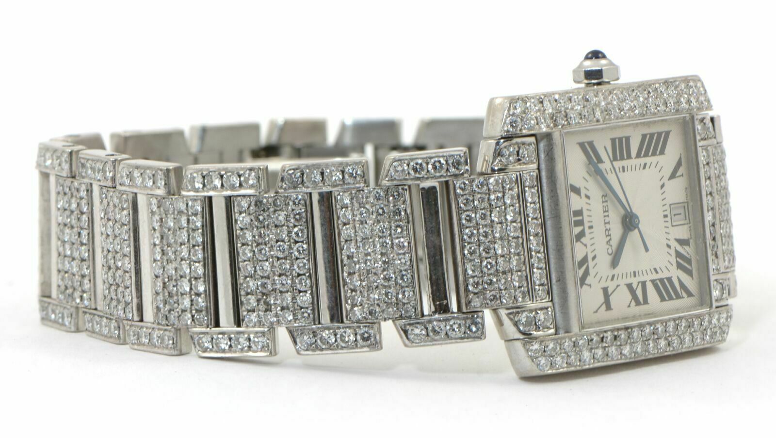 Cartier Tank Louis Mini White Gold Diamond Ladies Watch 1381