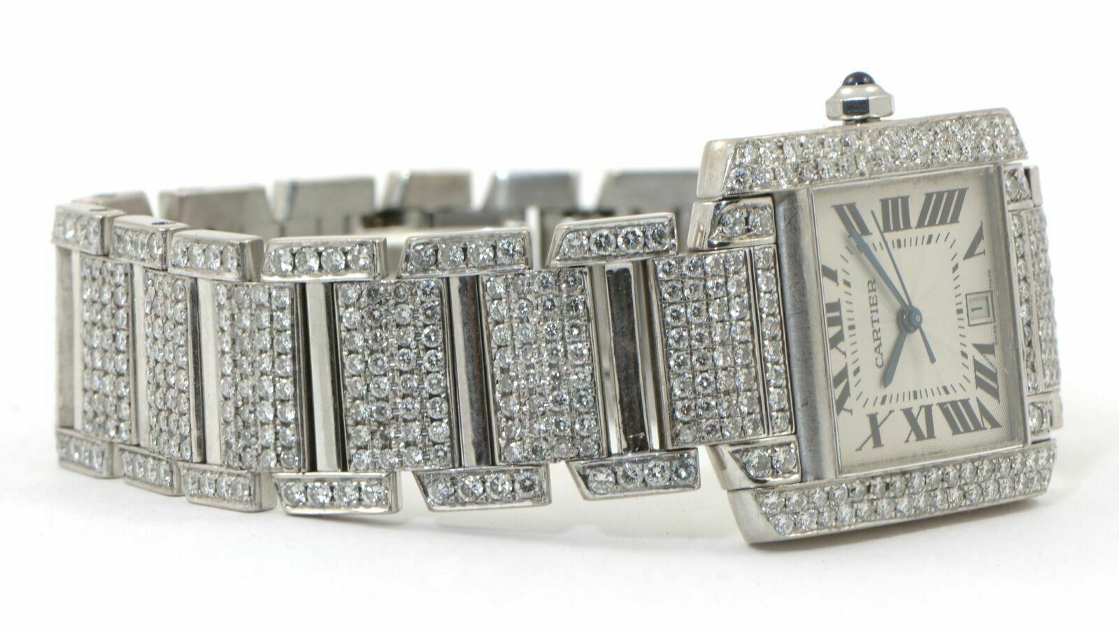 Reference 2366 Tank Française  A white gold and diamond-set