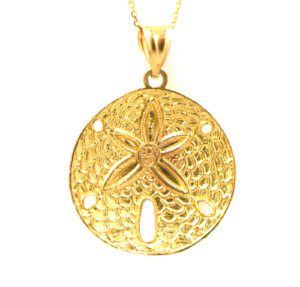 Beach-Sand-Dollar-Pendant-10k-Yellow-Gold-Charm-27-Grams-173505345262-3