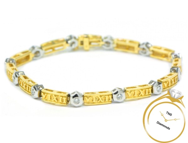 Atlas-Tennis-Bracelet-14k-Yellow-White-Gold-84ct-GSI-148-Grams-113233523301