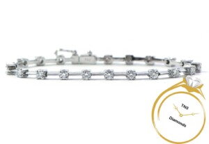 Womens-Tennis-Bar-Bracelet-2-Carat-Diamond-in-18k-White-Gold-115-Grams-GS-173542924225