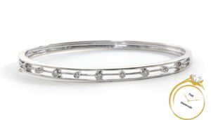 Diamond-Line-Bangle-18k-White-Gold-050ct-HSI1-W-Video-132966896661