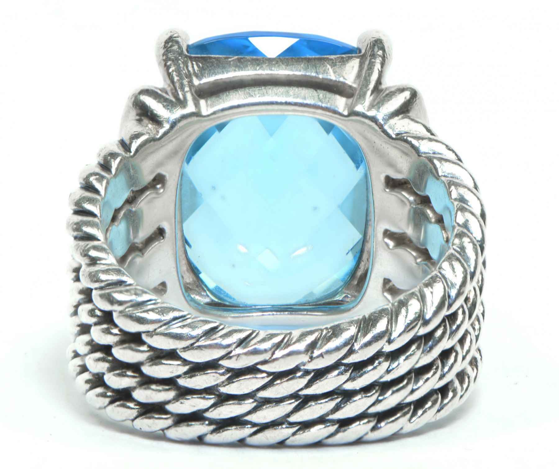 DY weathon ring with fashion blue tapoz and diamond