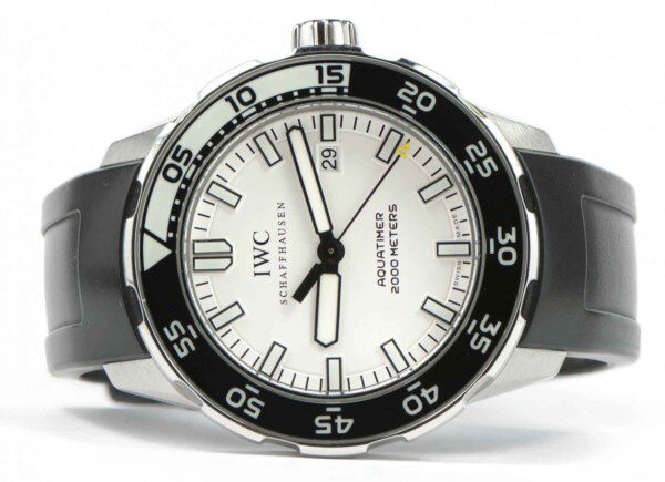 IWC Aquatimer 2000 White Dial Rubber Strap 44mm IW356809 IW3568 09 Box Papers