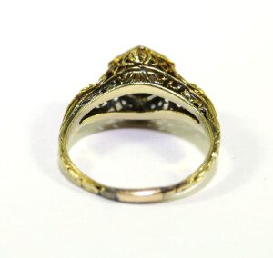 Antique 1920-1930's 14k Yellow Gold Diamond Ring | TNS Diamonds