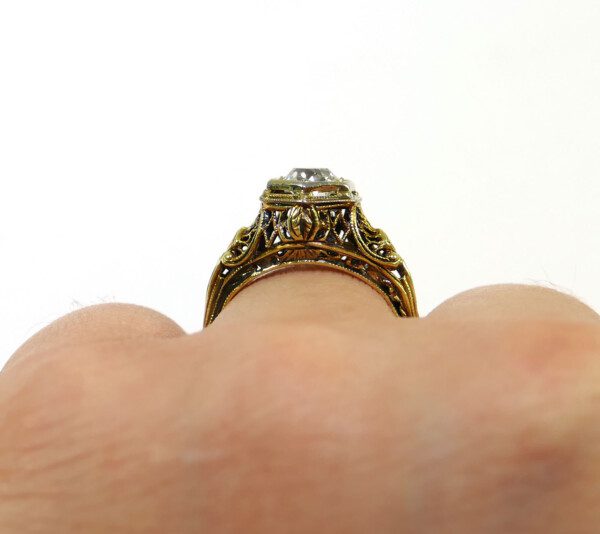 Antique 1920-1930's 14k Yellow Gold Diamond Ring | TNS Diamonds