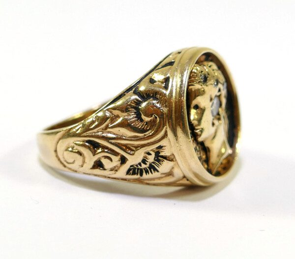 Roman soldier cameo on sale ring