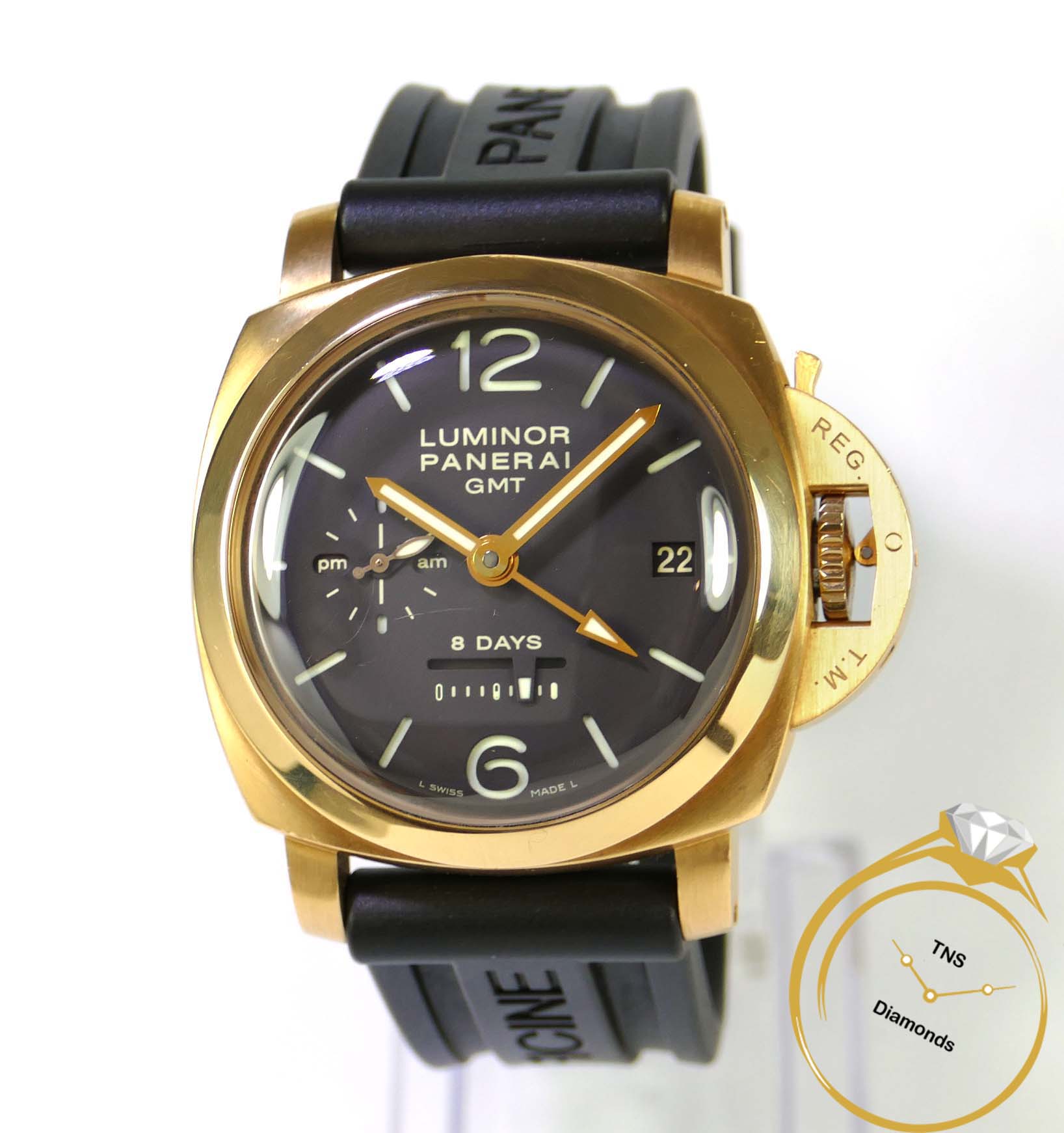 Panerai Luminor 1950 8 Days GMT 18k Rose Gold 44mm PAM576