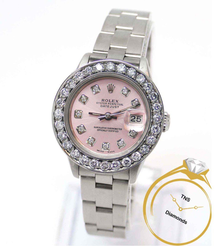 rolex pink dial with diamonds