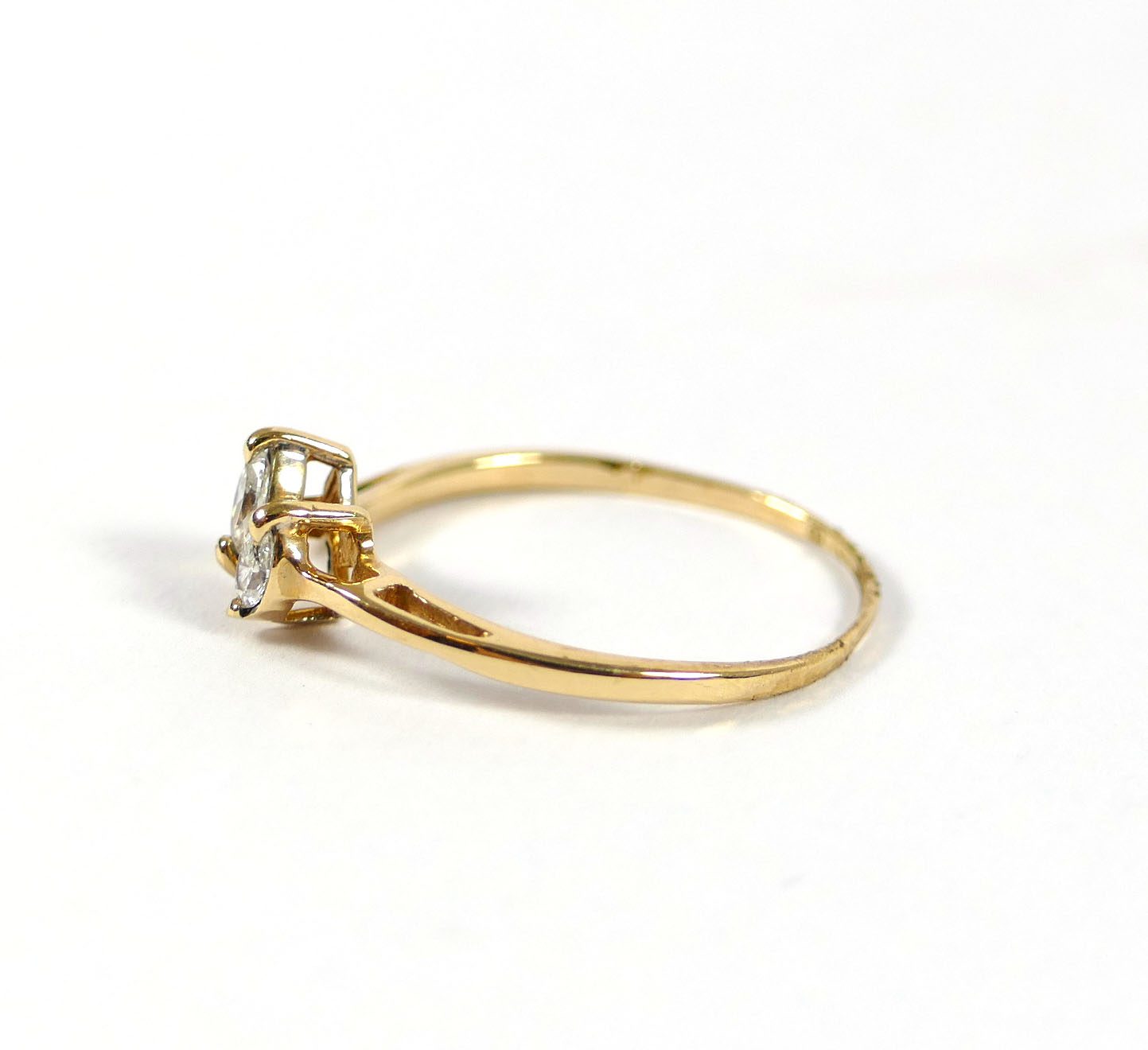 Simple Marquise Diamond 14k Gold Ring