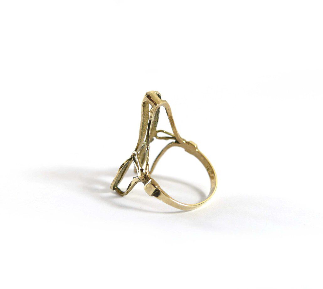 Initial A Gold Ring, Letter A 10k Yellow Gold Ring