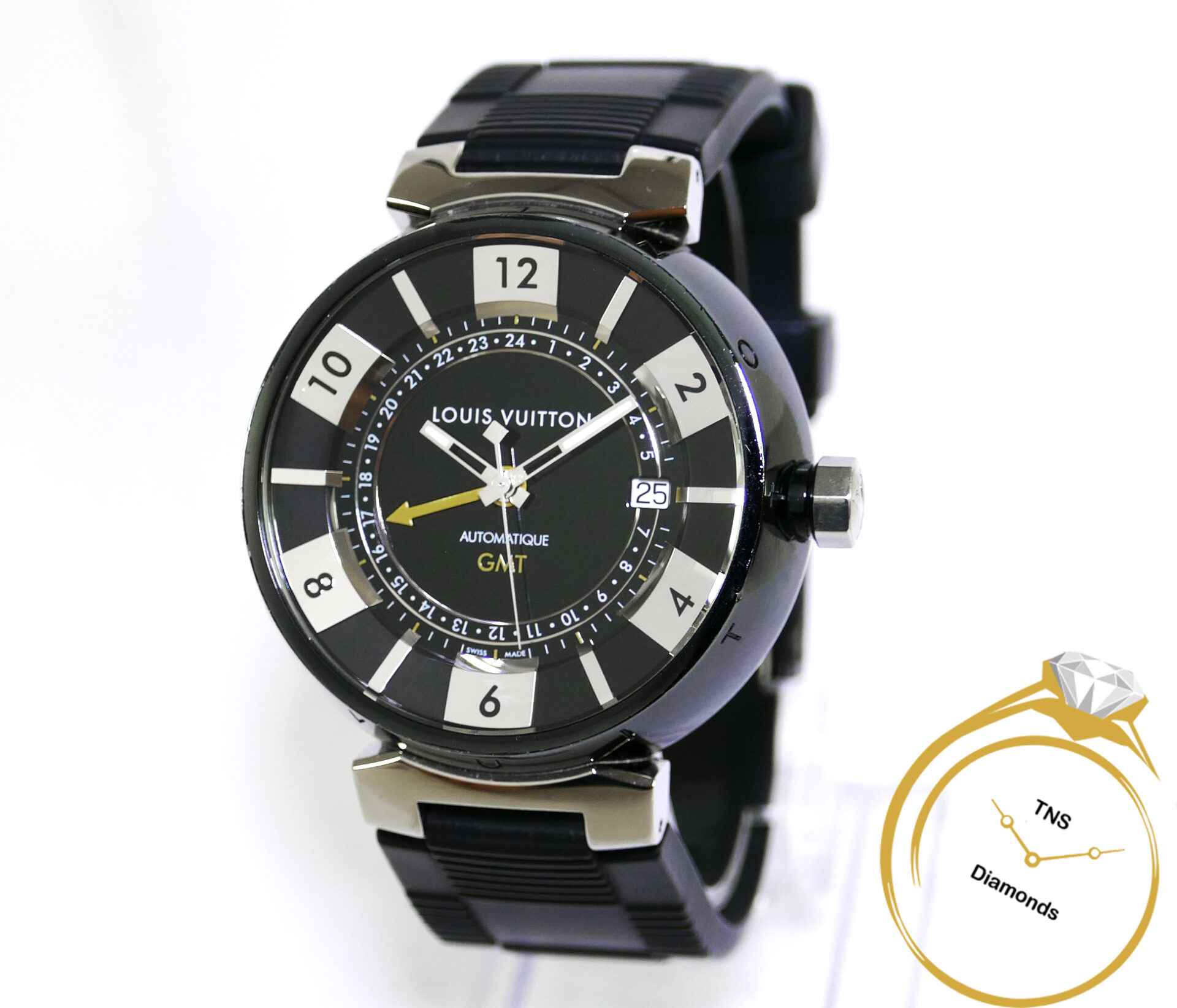 LOUIS VUITTON Tambour GMT 42mm Automatic Watch •REF. Q113K, Men's