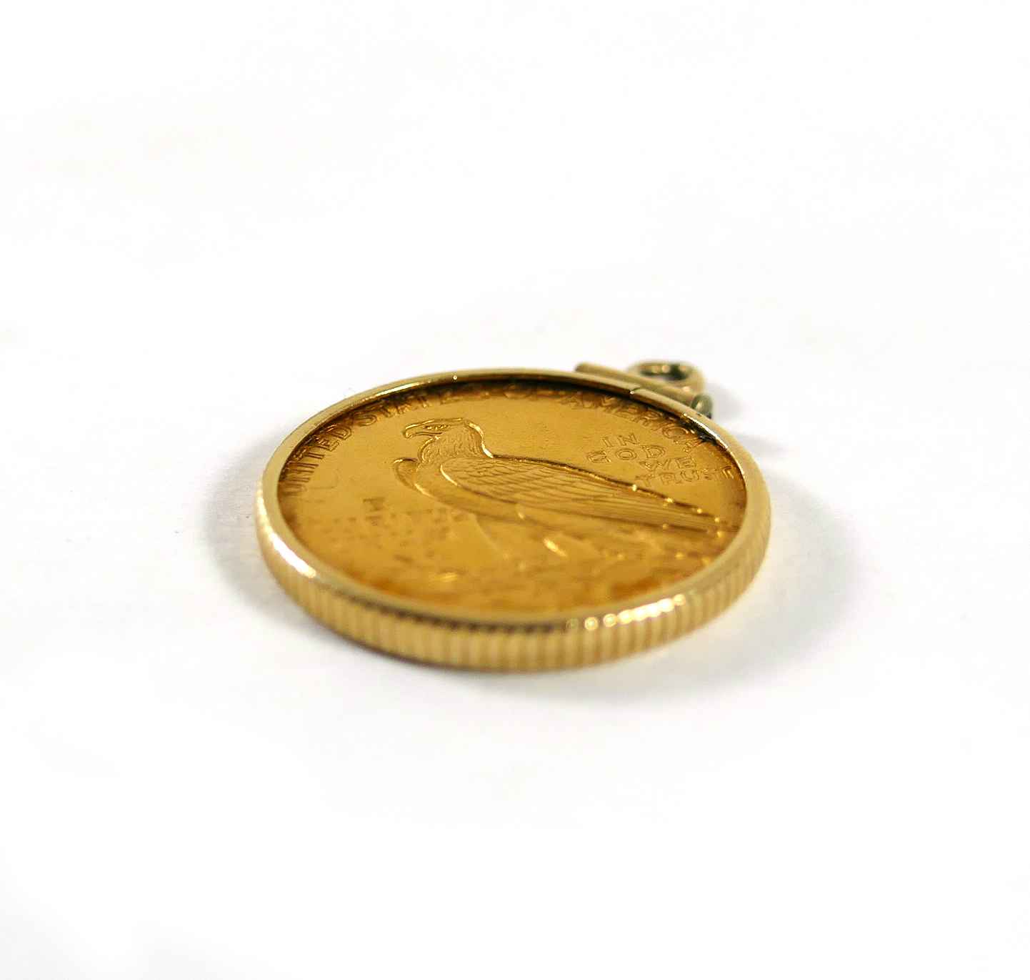 1912 Indian Head Gold $2.50 Quarter Eagle Coin Bezel Pendant Necklace | TNS  Diamonds Philadelphia