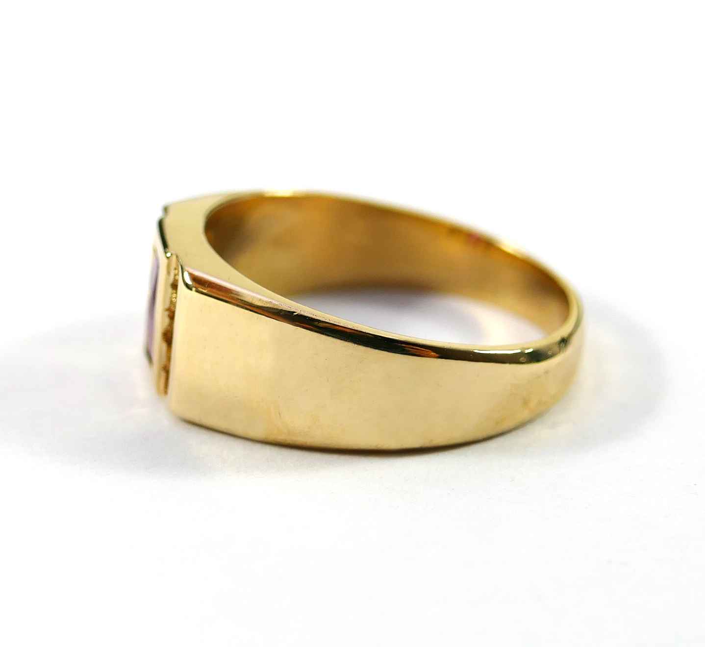 Vintage Diamond and Princess Cut Ruby 14k Yellow Gold Ring | TNS ...