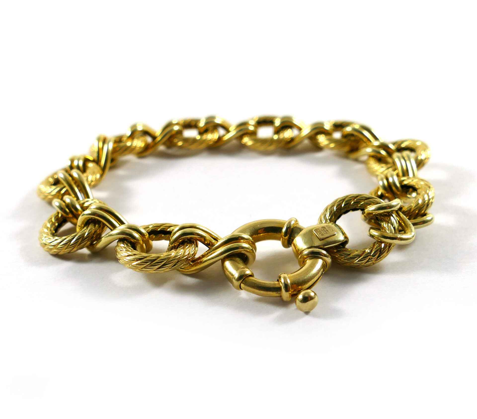 UnoAErre Women's Detailed Link 14k Yellow Gold Statement Bracelet | TNS ...