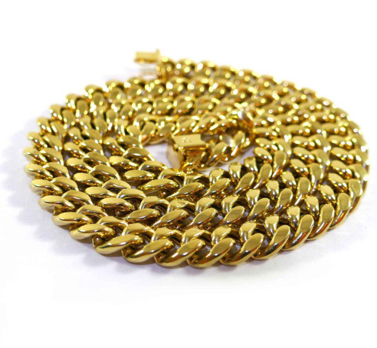Miami Cuban Hollow Link 10k Yellow Gold Chain Necklace 26" 11mm - 73