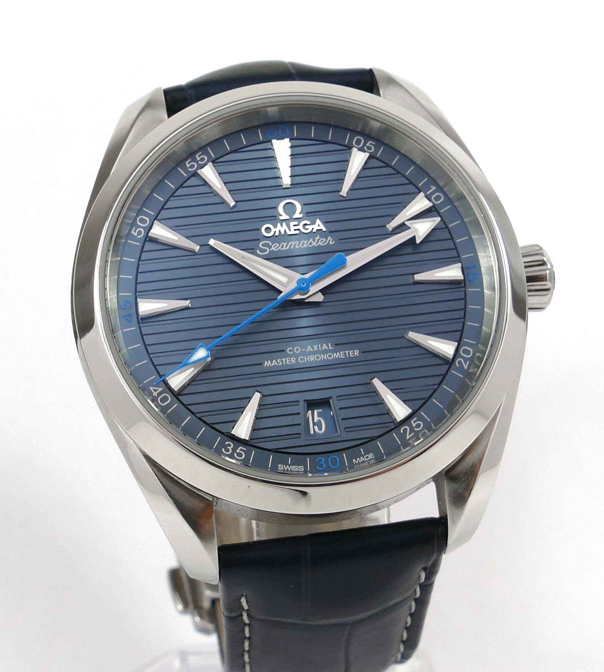 2019 Omega Aqua Terra 150m Co-Axial Blue 41mm 220.13.41.21.03.002 Box ...