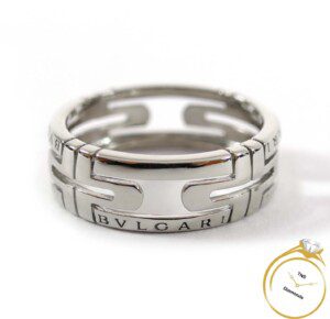 Bvlgari Parentesi Men's 18k White Gold Ring W/ Box - Size 64 ()   | TNS Diamonds Philadelphia