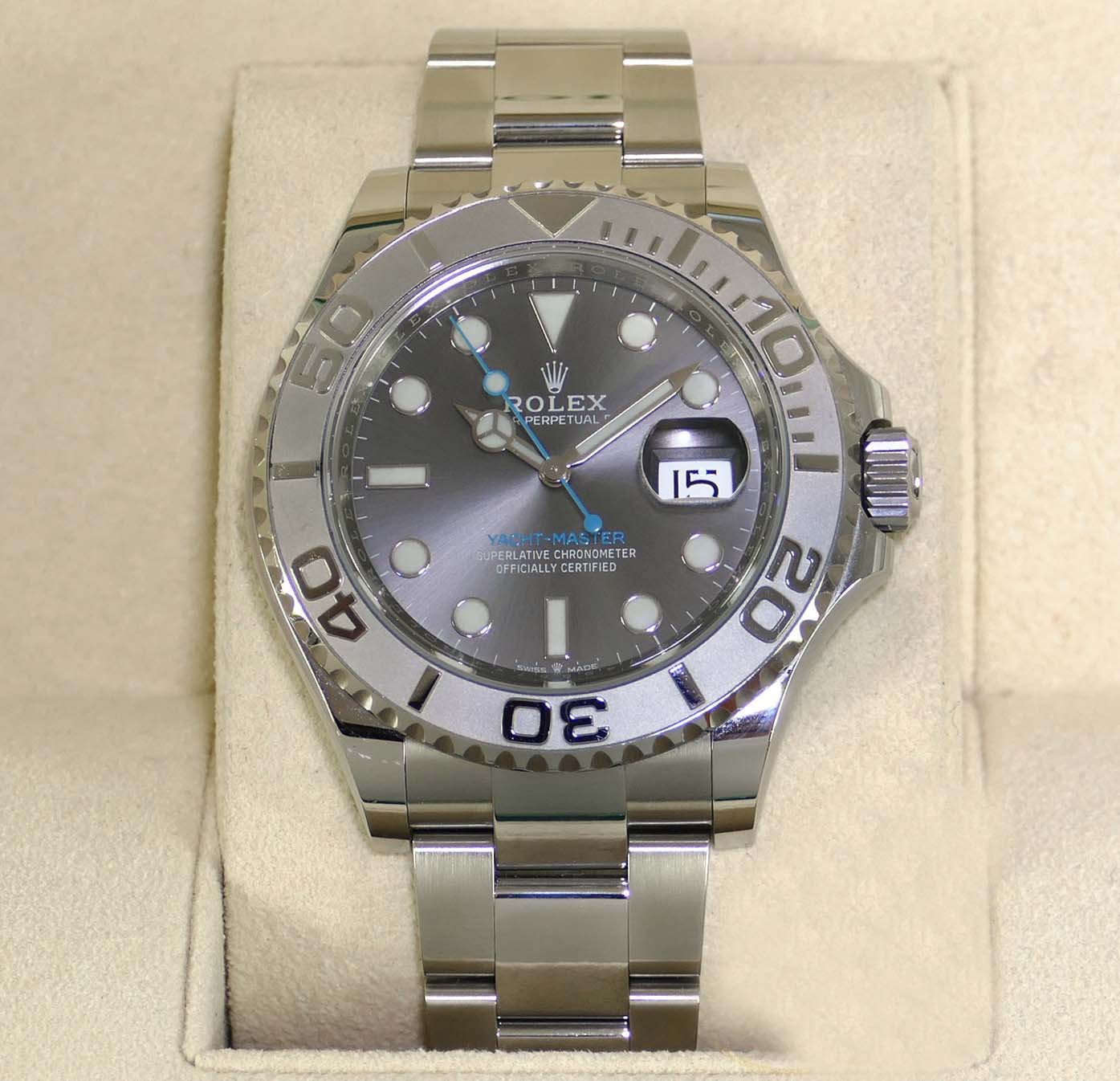 2020 Rolex Yachtmaster Rhodium Dial Platinum Bezel 126622 40mm Box Papers