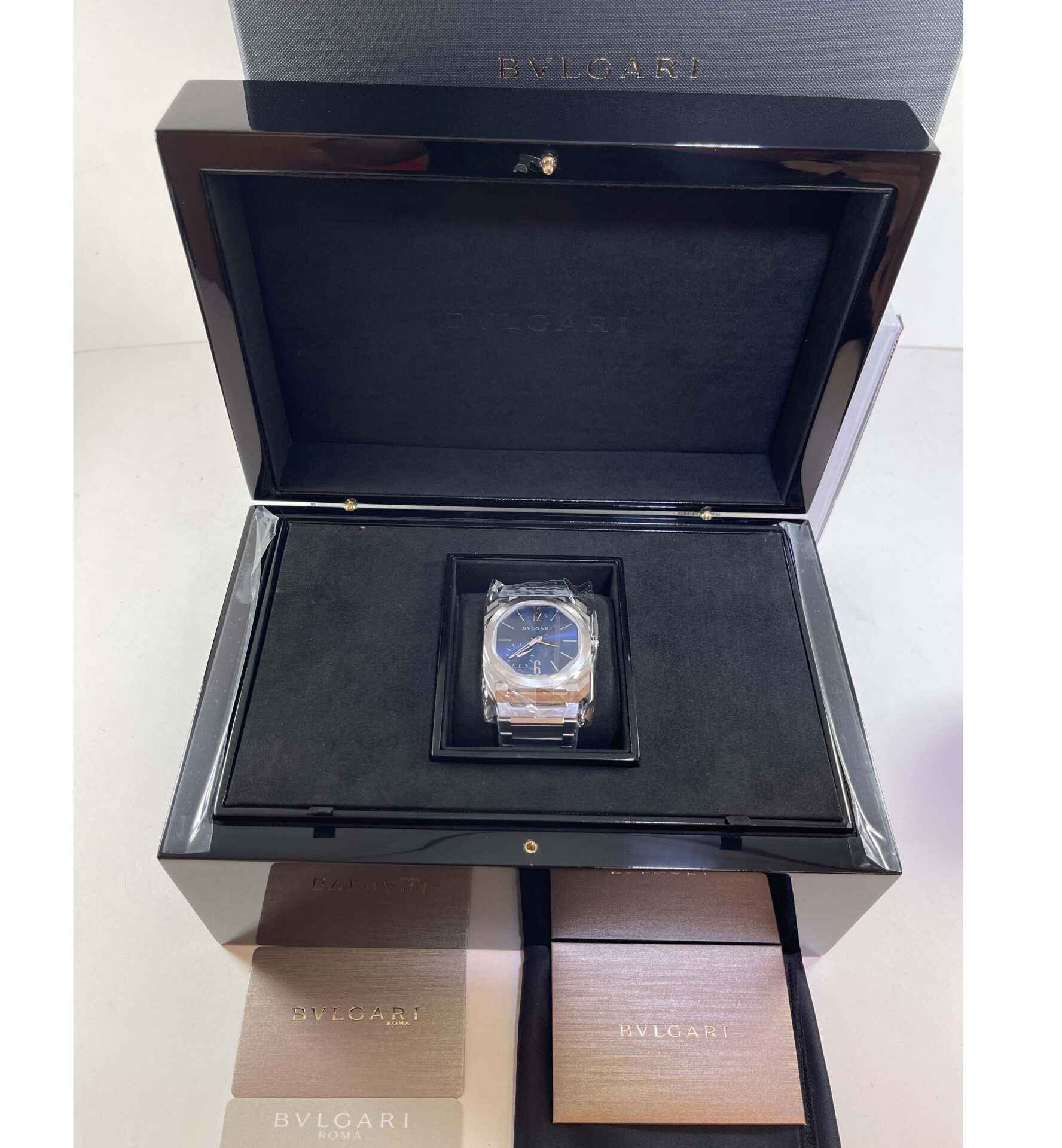 2021 New Bvlgari Octo Finissimo Blue Dial 40mm 103431 Bulgari Box Papers