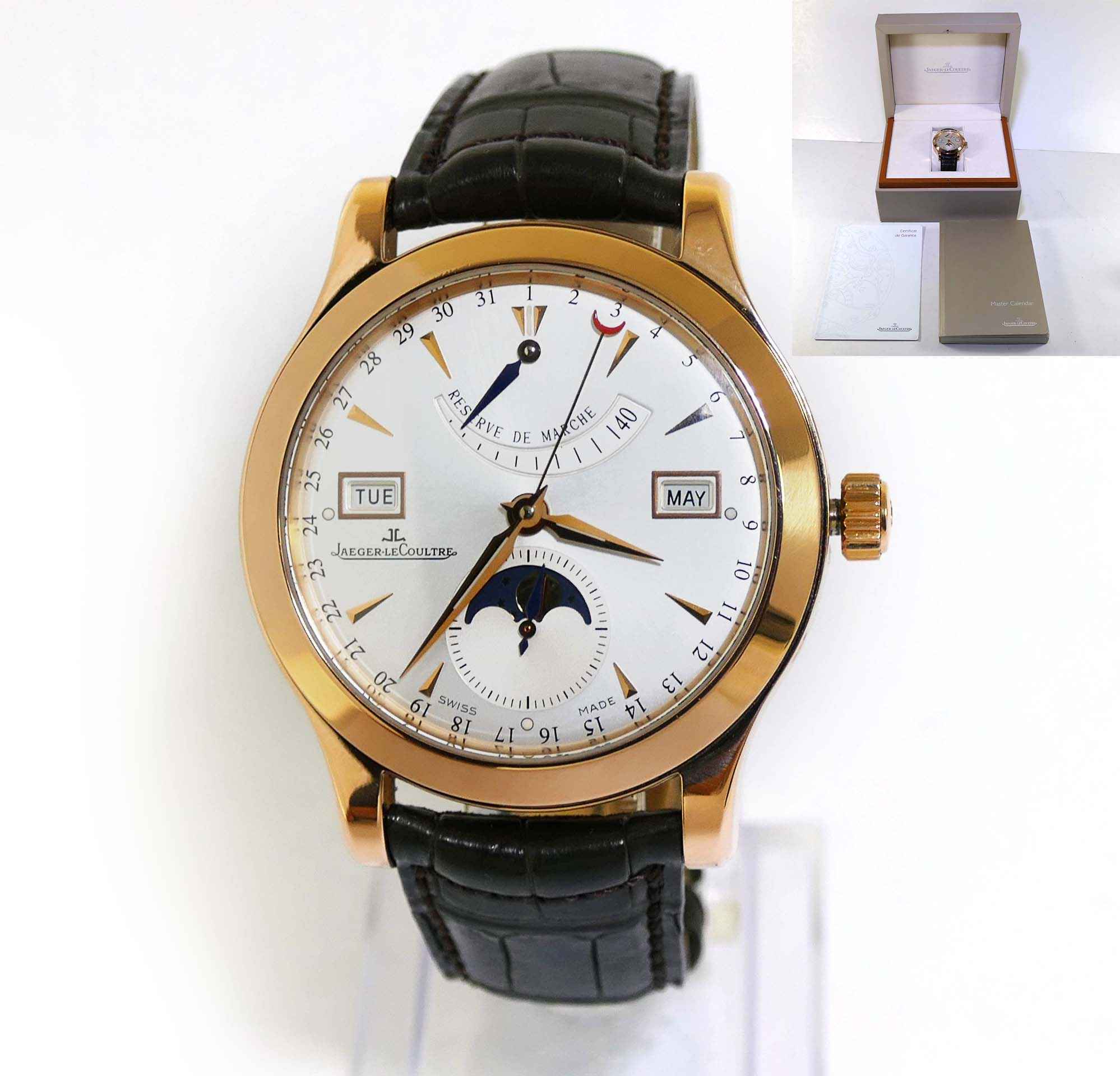 Jaeger LeCoultre Master Calendar 18k Rose Gold 147.2.41.S 41.5