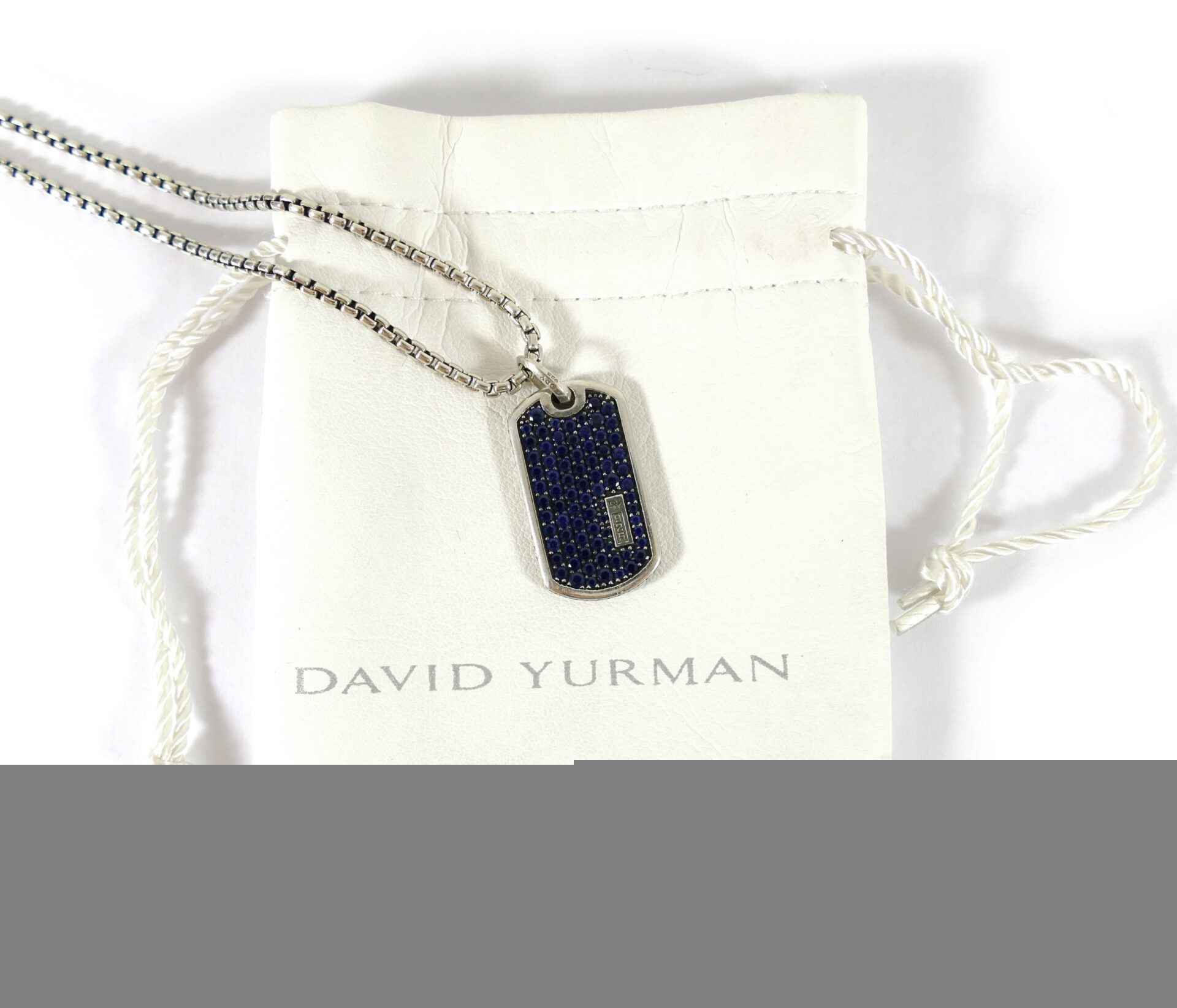 David yurman blue sapphire hotsell dog tag