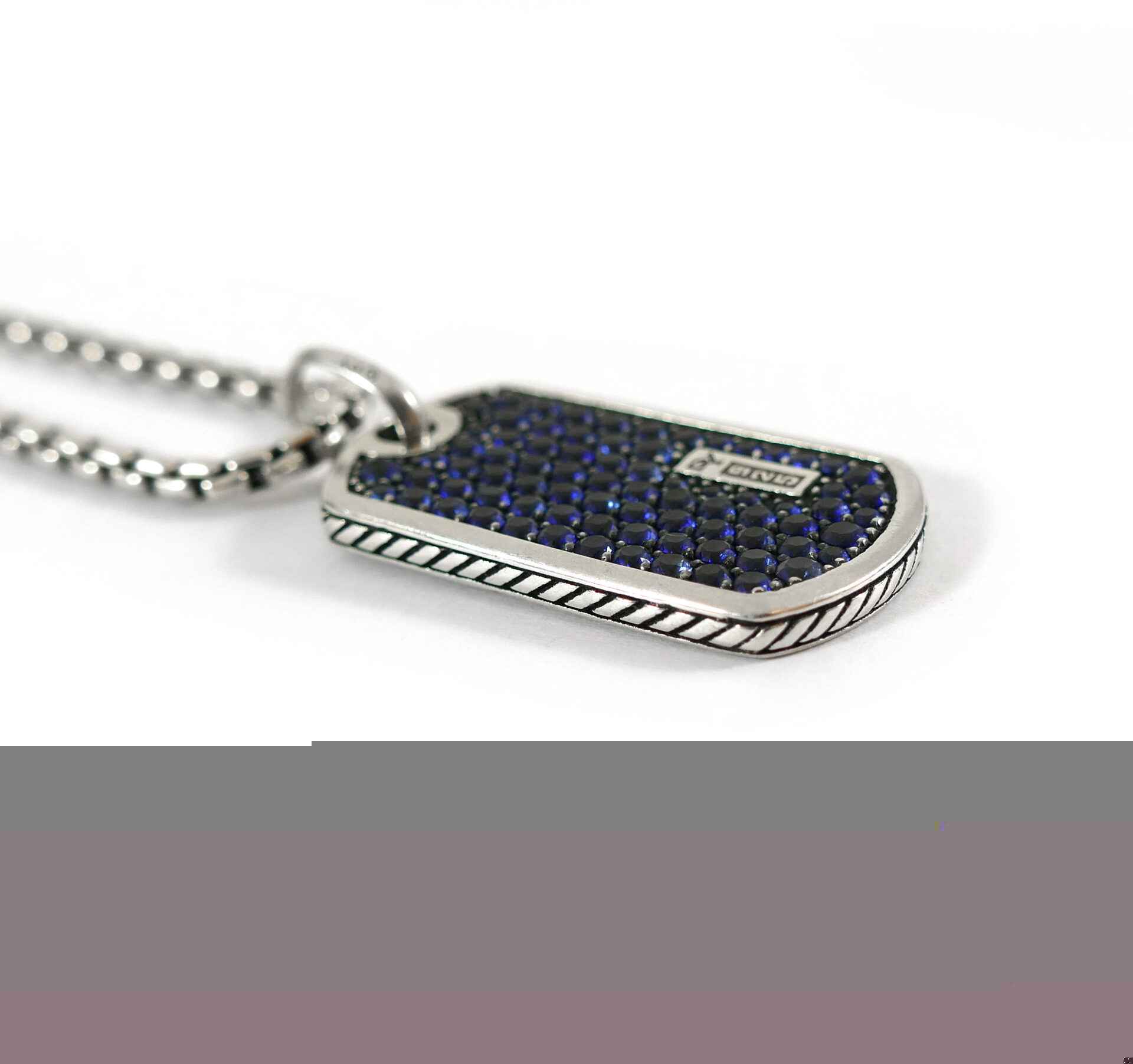 David yurman blue sapphire hotsell dog tag