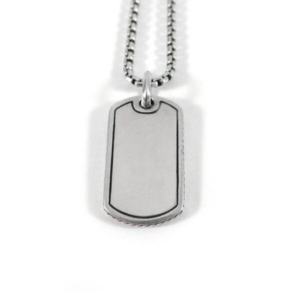 Austin Dog Tag Necklace Silver