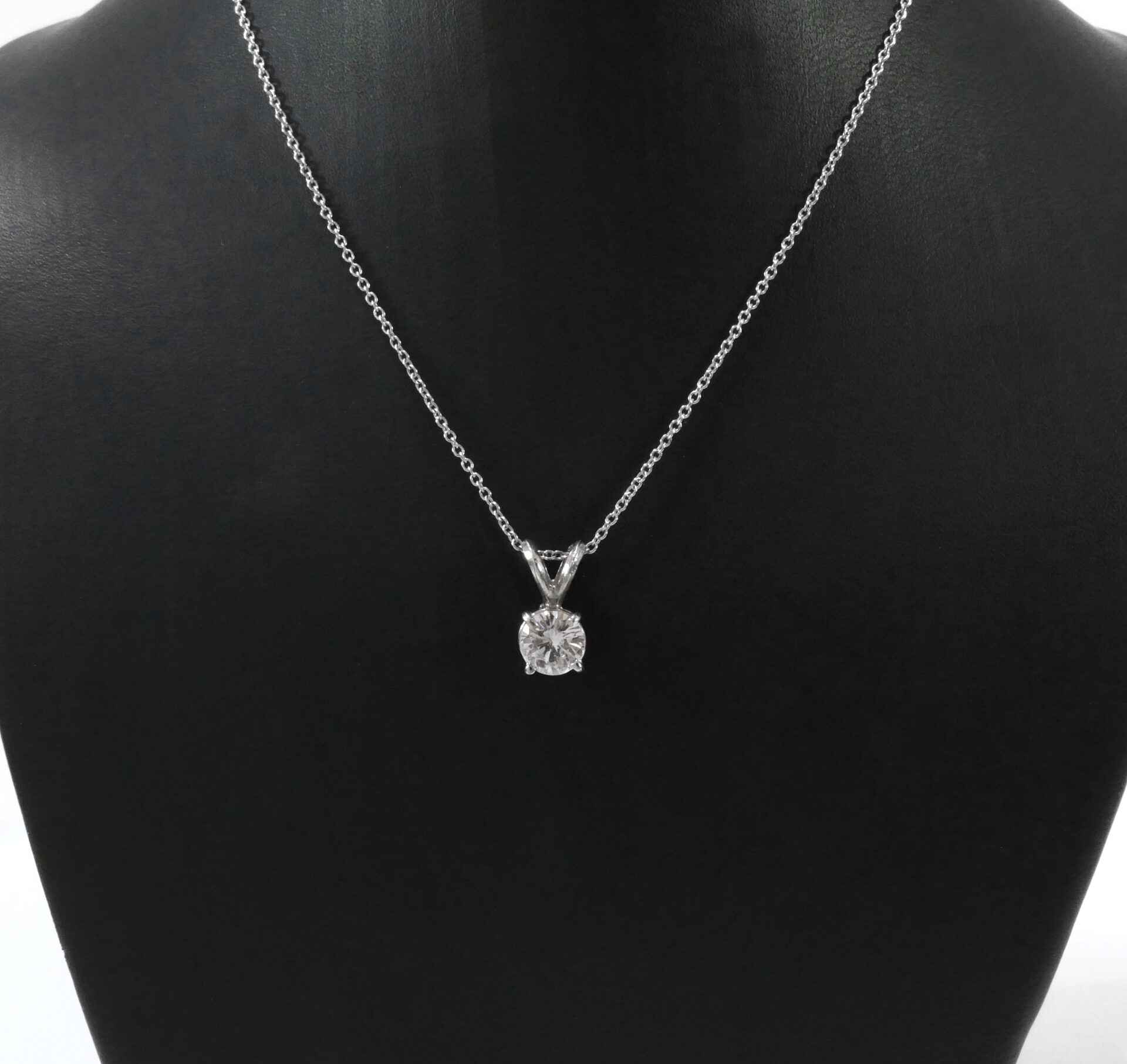 .60ct carat Diamond Solitaire 14k White Gold Necklace Pendant | TNS ...