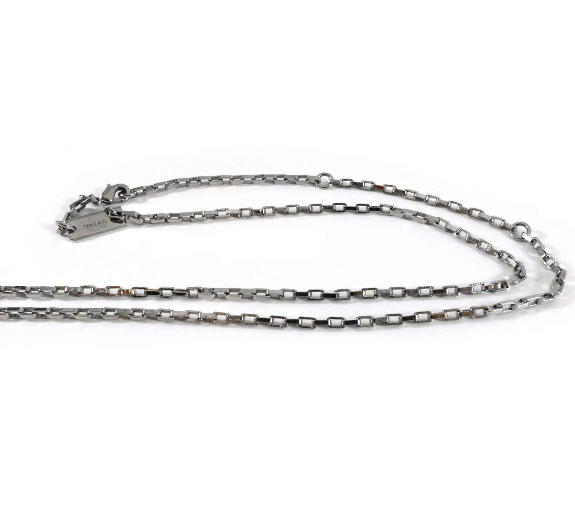Louis Vuitton Necklace Damier Black Slv Lv Accessories Silver