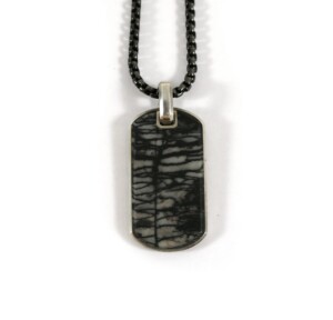 Austin Dog Tag Necklace Silver