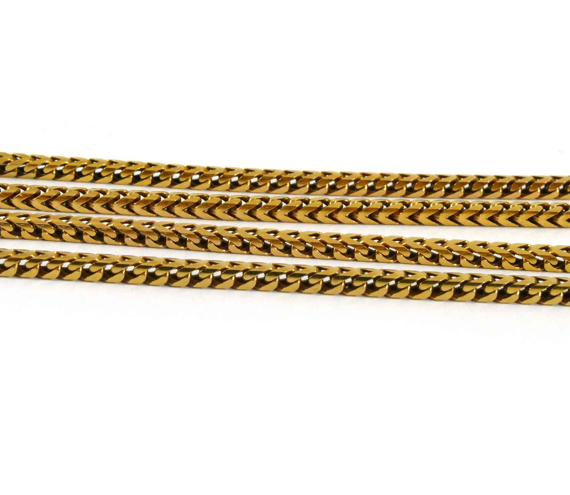 Solid Box Franco Link Chain 10k Yellow Gold Necklace 26.25