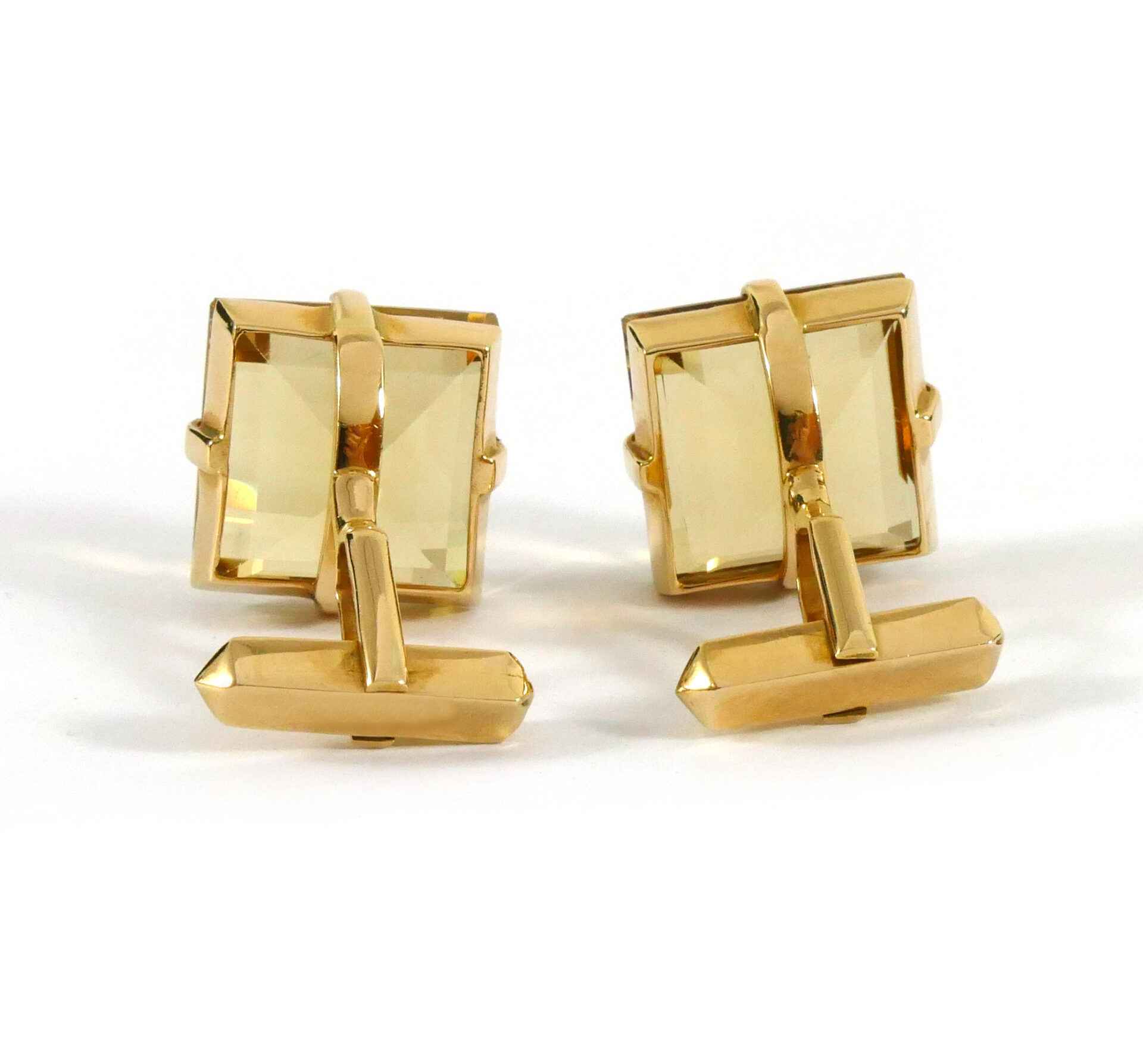 Men's Yellow Citrine Gemstone 18k Yellow Gold Cufflinks | TNS Diamonds ...