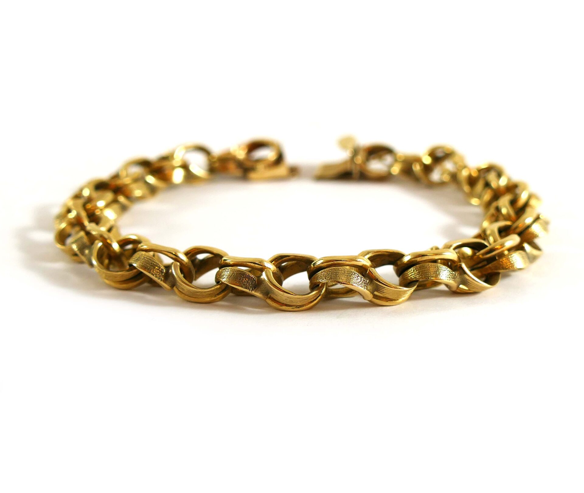 Chino Loop Link Chain 14k Yellow Gold Bracelet 9 inches | TNS Diamonds ...