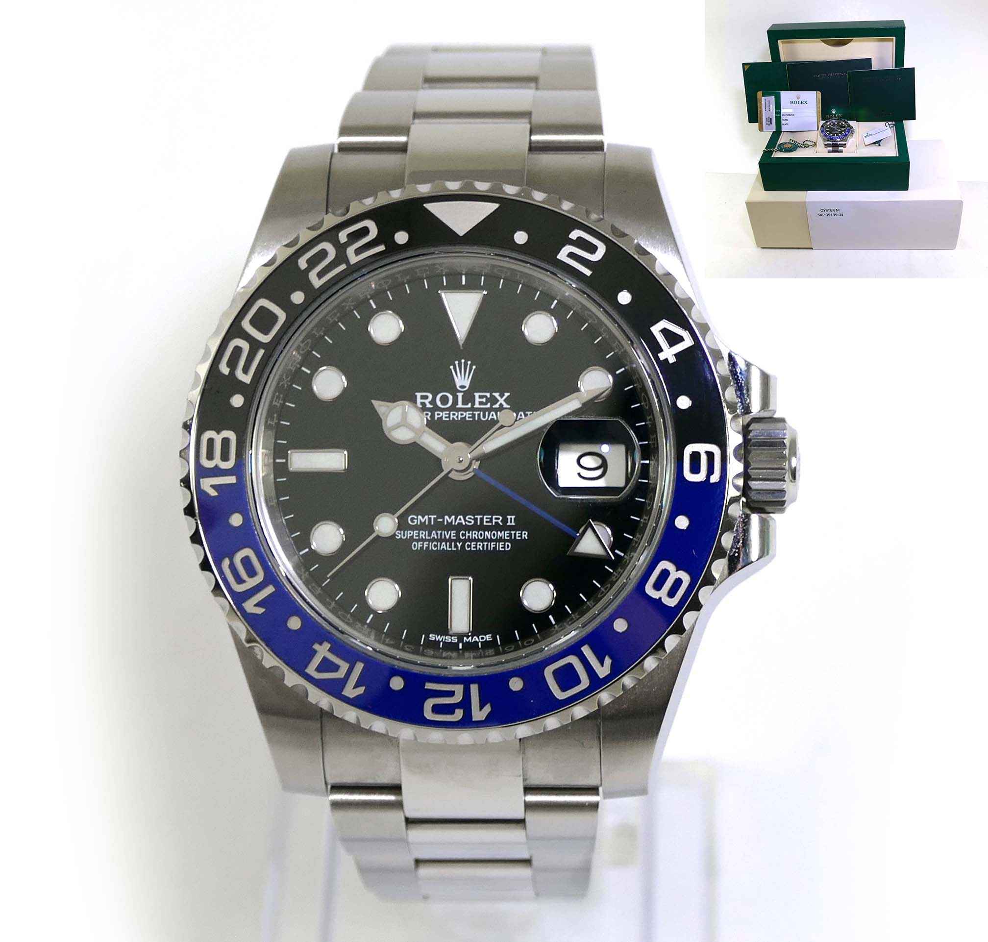 2018 Rolex Batman 116710BLNR Blue Black 40mm Box Papers Complete