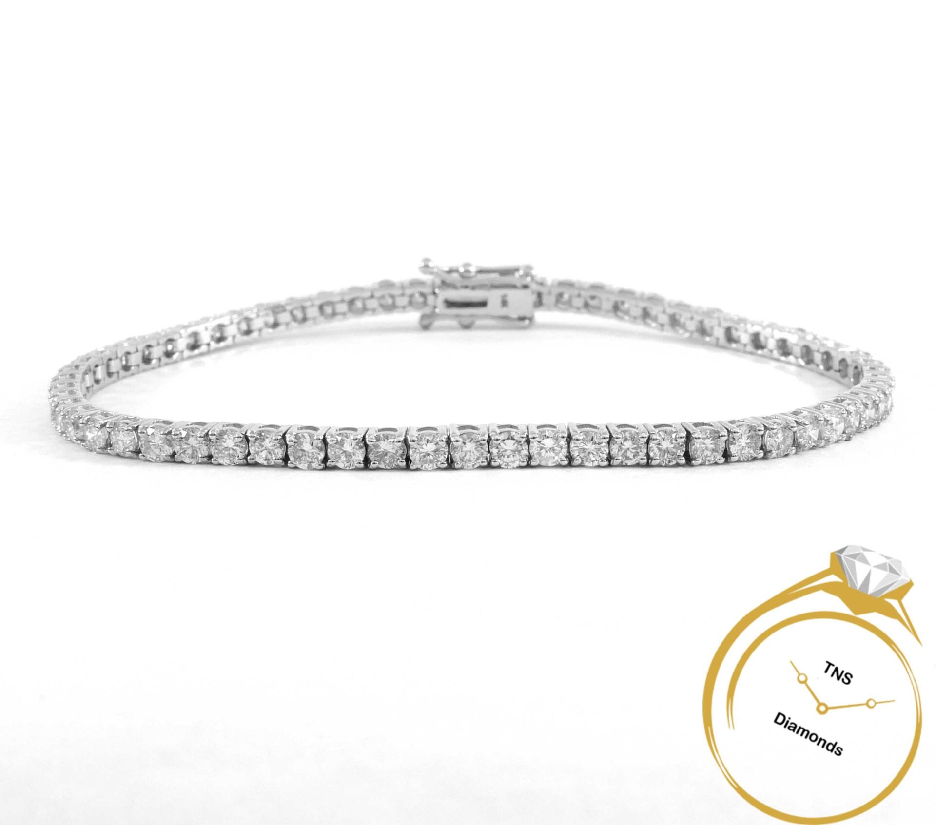 8 ct. tw. 14K White Gold Classic Four Prong Diamond Tennis Bracelet –  Goldia.com