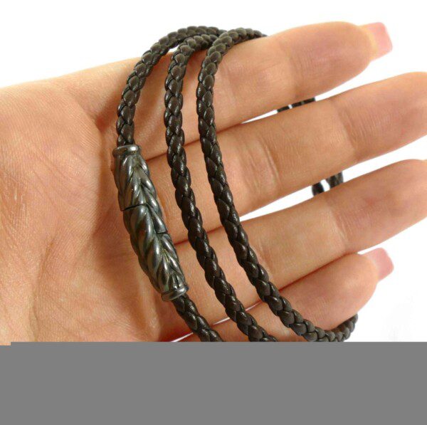 David Yurman Chevron Triple-Wrap Bracelet in Black Leather
