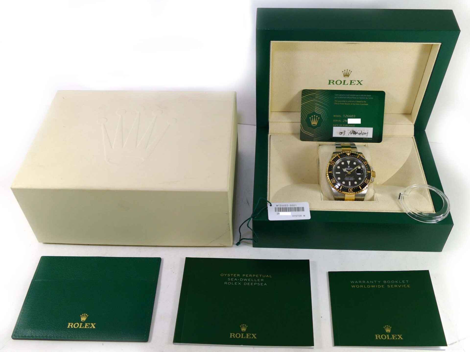 May 2021 Rolex Sea-Dweller Two Tone 18k Gold and Steel 43mm 126603 Box ...