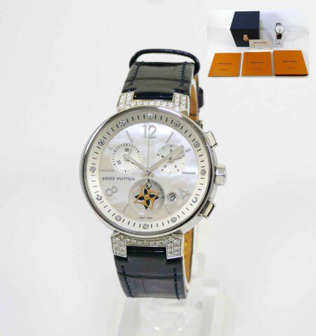 Tambour Moon Chronograph Black watch, Louis Vuitton