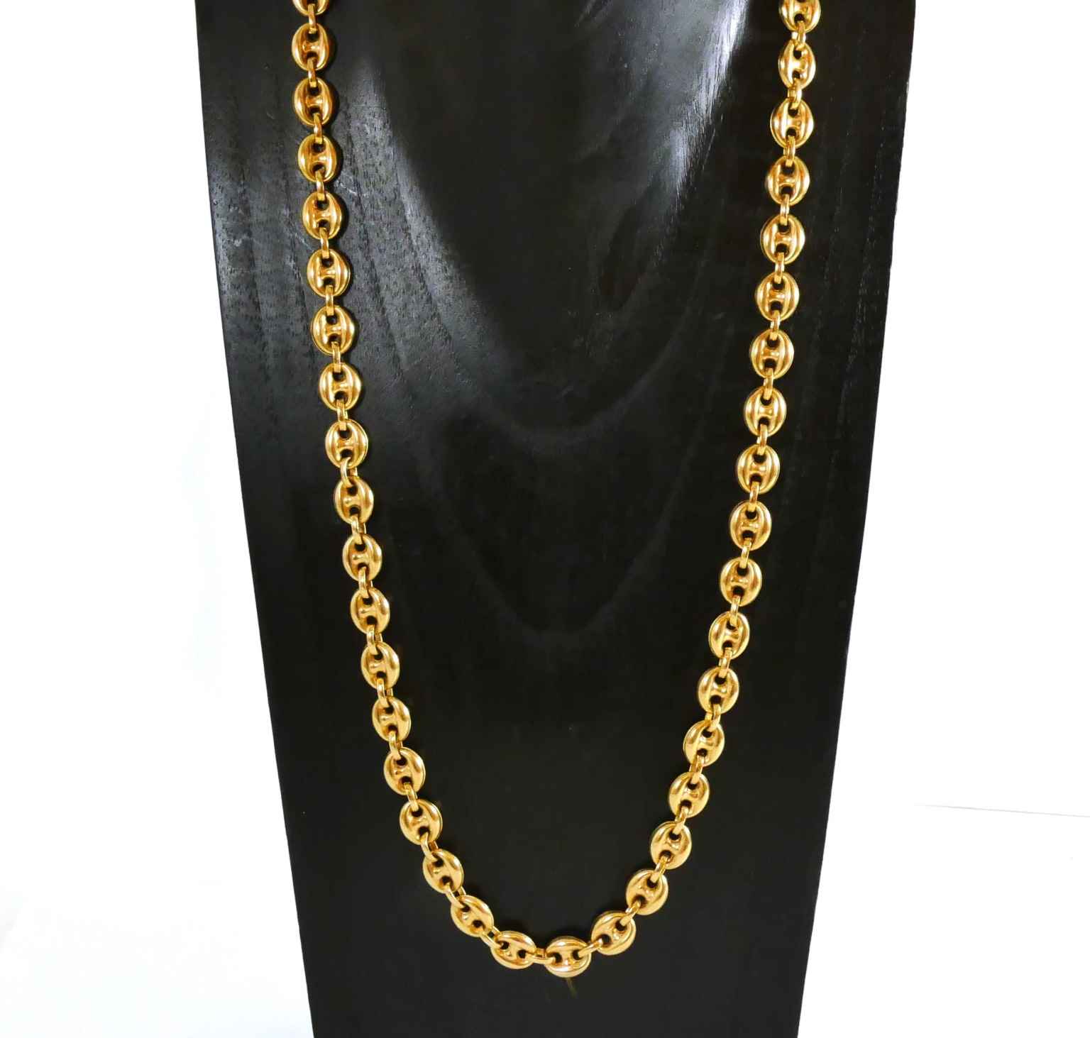 Men's Hollow Gucci Puff Link 14k Yellow Gold Chain Necklace | TNS ...