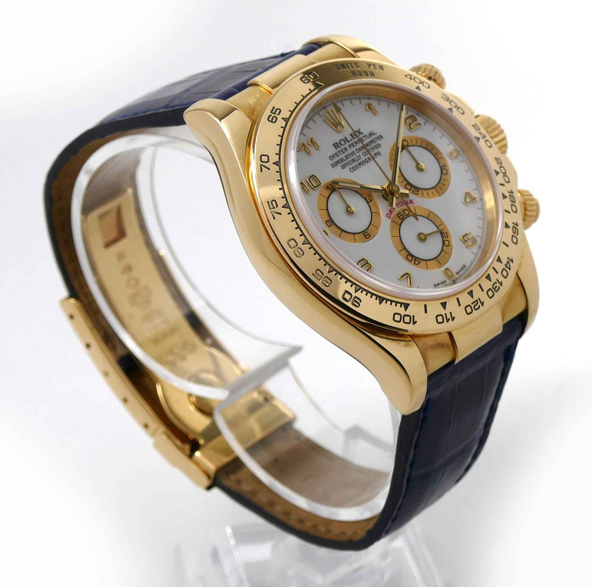 Rolex Daytona Cosmograph 116518 White Dial 40mm 18k Yellow Gold Box Booklets Tns Diamonds