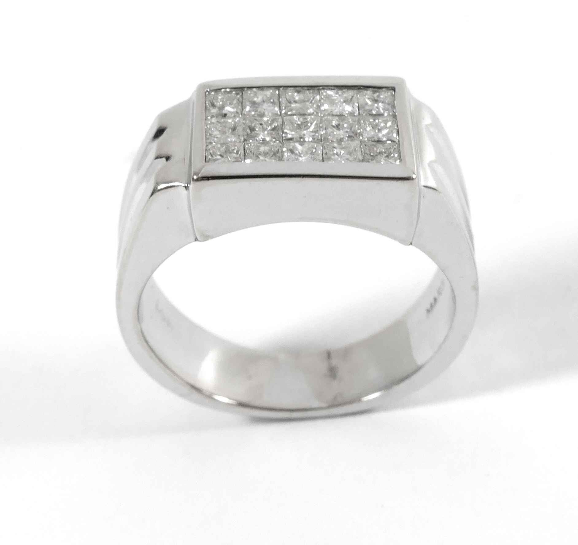 Men S 1 5ct Diamond Princess Cut 14k White Gold Ring TNS Diamonds   L2470599 