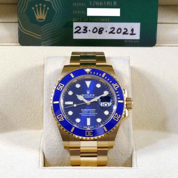 2021 Rolex Submariner Blue 18k Gold & Stainless 41mm Watch 126613LB BO