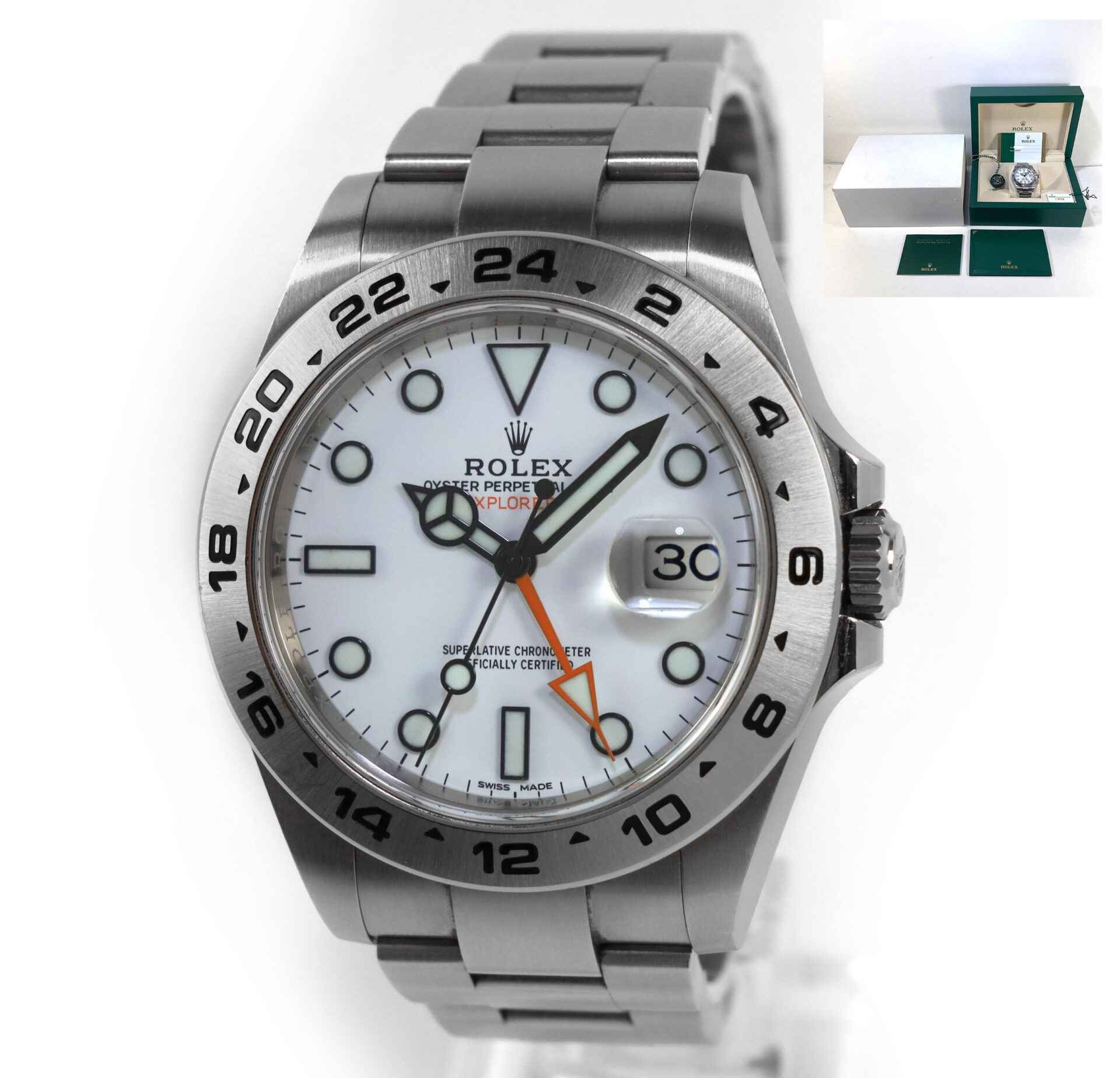 Rolex Explorer II 216570 White Dial Stainless Steel 42mm Box Papers