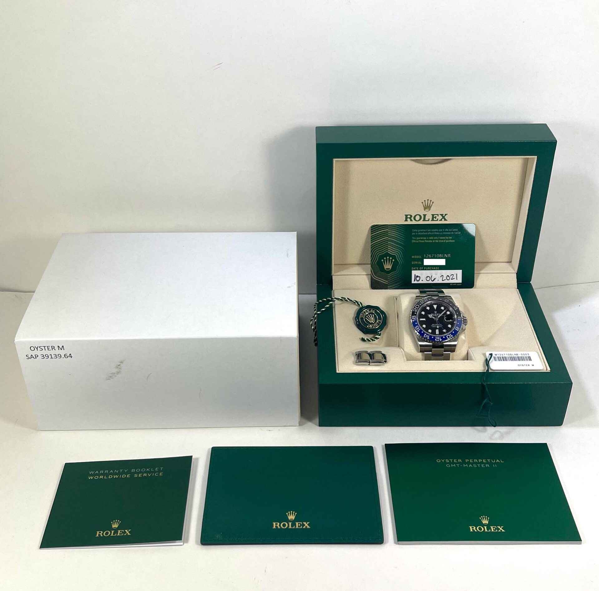 2021 Rolex GMT Master II 126710BLNR Batman OYSTER 40mm Box Papers